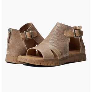 NEW Comfortiva Womens Size 7.5 Cerstin Metallic Leather Sandals Natural Tan